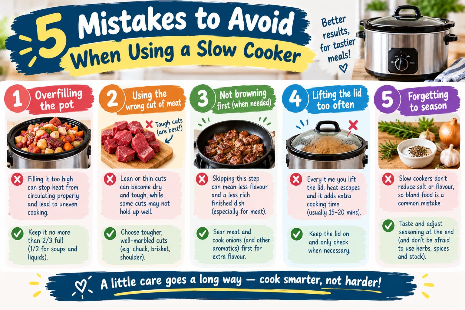 5 Mistakes to Avoid When Using a Slow Cooker